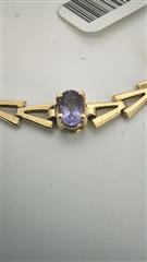 Amethyst Gold-Stone Bracelet 14K Yellow Gold 5.05g
